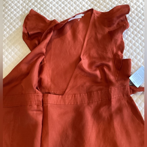 ASTR The Lable Linen Blend Wrap MIDI Dress M - Picture 12 of 14